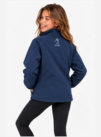 Veste de pluie fille bleu marine, dos avec col montant et écusson