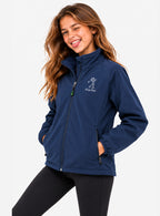Veste de pluie fille bleu marine zippée, col montant et poches latérales