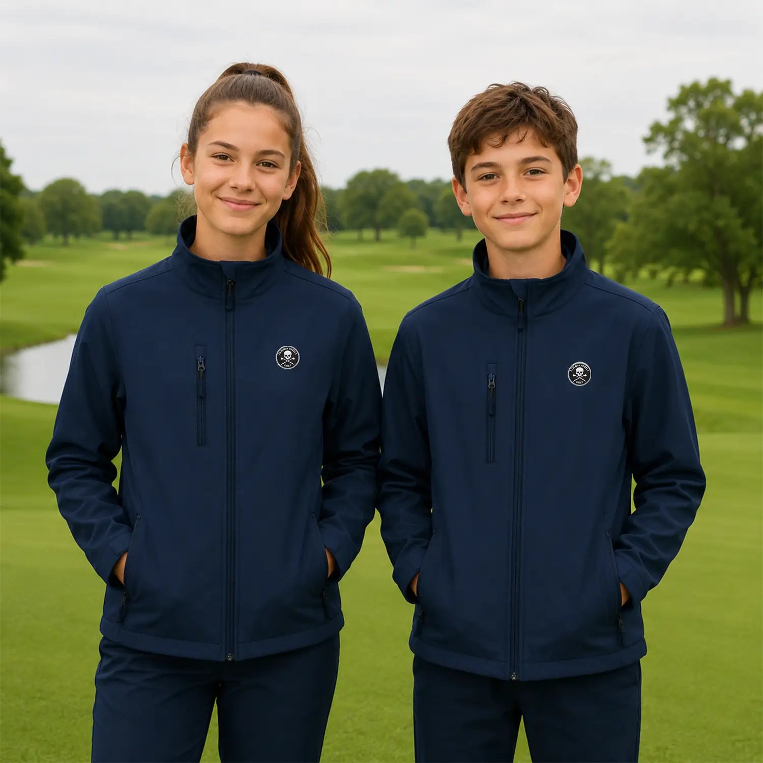 Golfjacke für Kinder, marineblau
