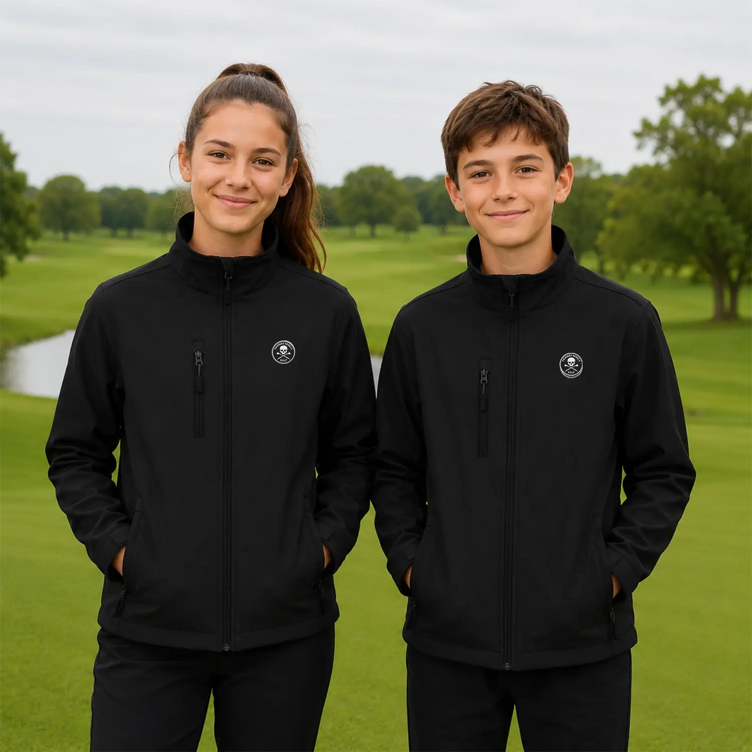 Golfjacke für Kinder, Schwarz