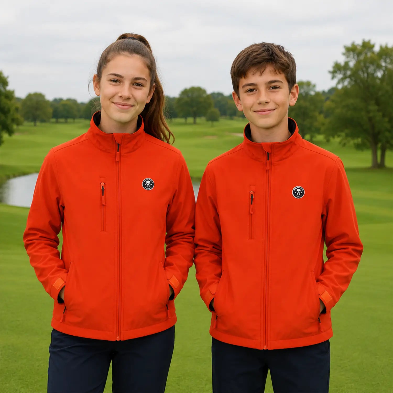 Kinder-Golfjacke, orange