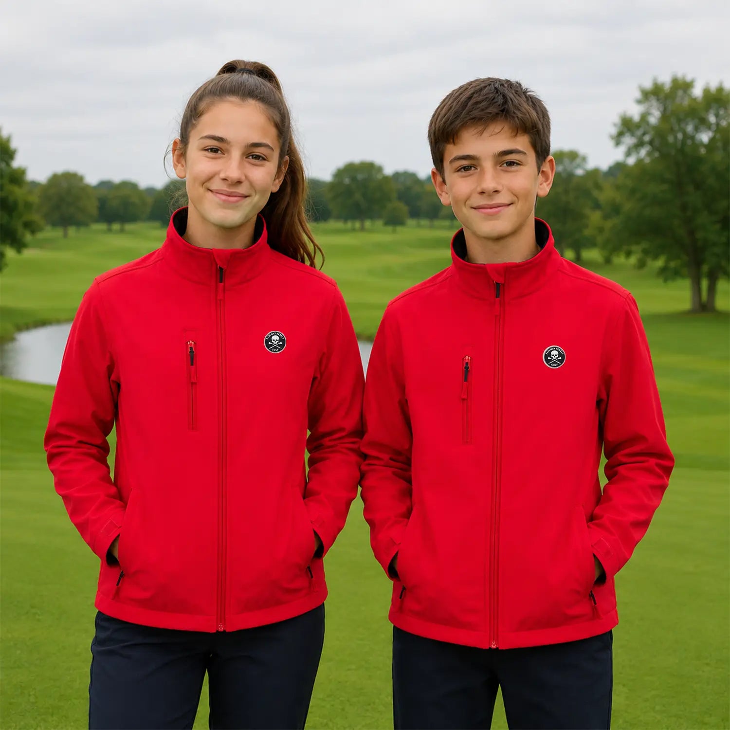 Rote Golfjacke für Kinder