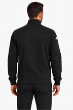 Veste de golf pour homme noire vue de dos, col montant et zip central.
