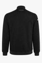 Veste de golf pour homme noire vue de dos, col montant en tissu polaire.