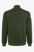 Veste de golf pour homme verte vue de dos, manches longues et col montant.