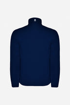 Veste de pluie enfant bleu marine, dos complet, col montant et écusson