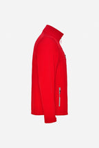 Veste de pluie rouge pour fille, capuche courte, zip frontal et poche zippée