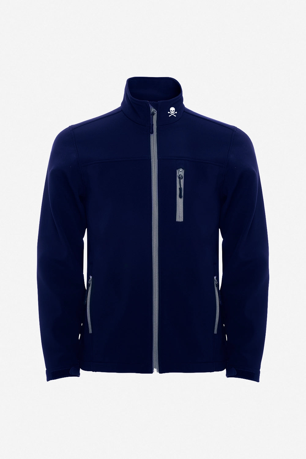 Veste de pluie garçon bleu marine, capuche, fermeture zippée, logo discret.