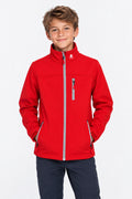 Veste de pluie rouge garçon, capuche, fermeture zippée, poches zippées et cordons.