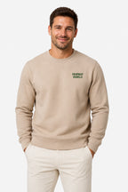 Sweat homme beige manches longues, logo poitrine « Fairway Rebels »