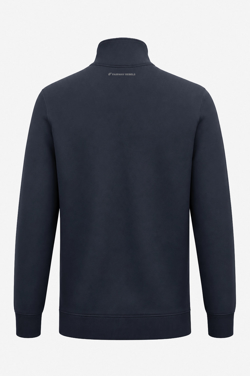 Pull de golf homme 1/4 zippé bleu marine, vue arrière, manches longues