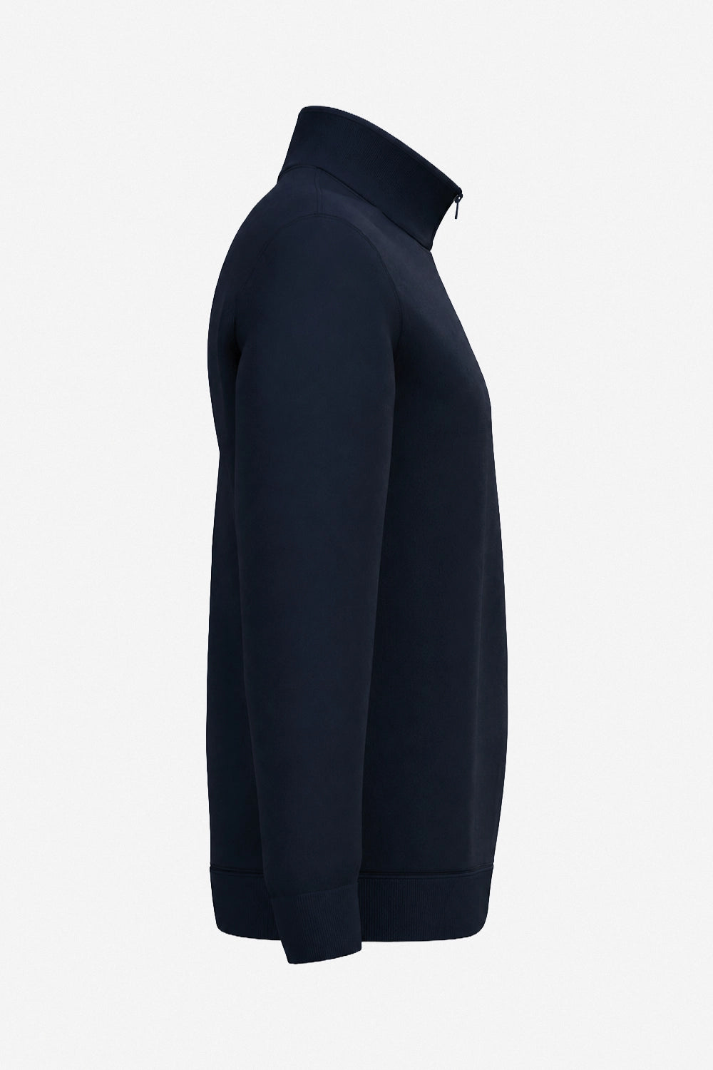 Pull de golf homme 1/4 zippé bleu marine, vue de côté