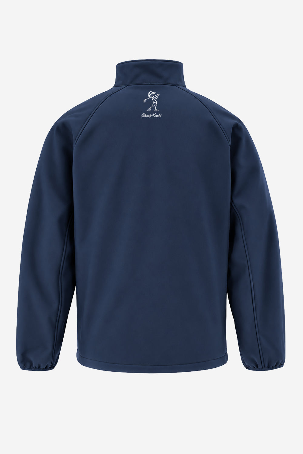 Veste de pluie garçon bleu marine, col montant, logo brodé au dos.
