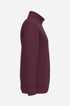 Sweat de golf homme 1/4 zip bordeaux, vue de côté