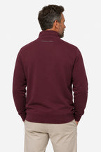Sweat de golf homme 1/4 zip bordeaux, vue de dos