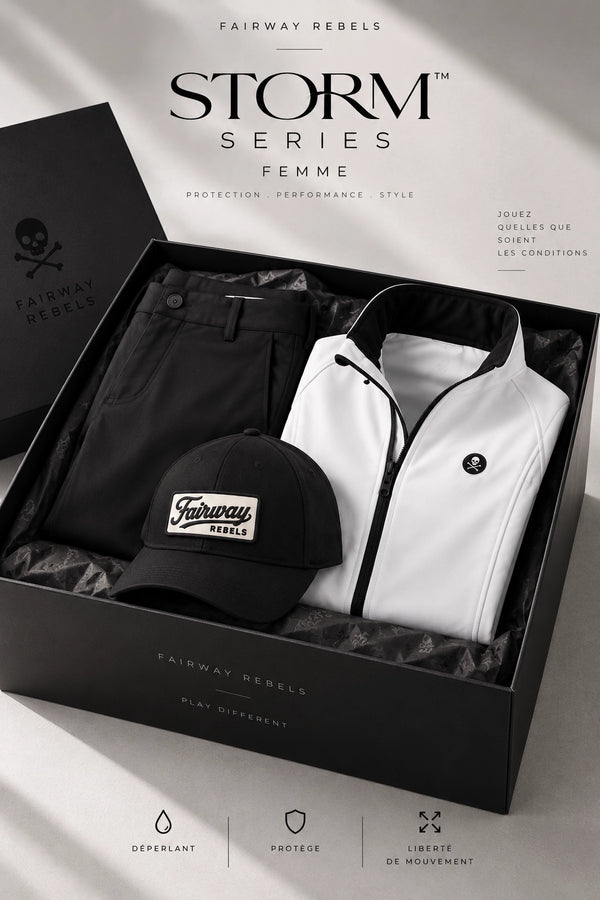 Coffret STORM SERIES™ pour femme : veste zippée noir/blanc, casquette et accessoires