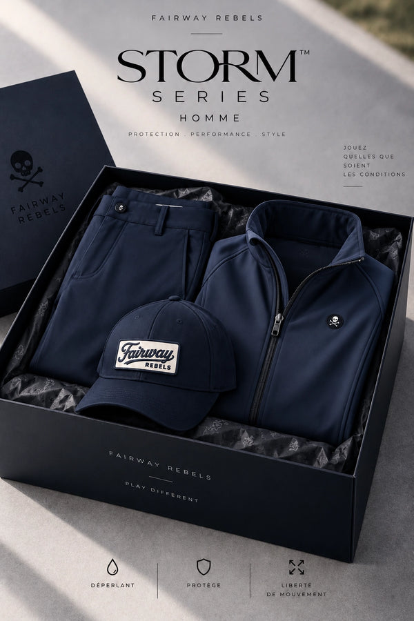 Coffret homme STORM SERIES™ : veste zippée bleu marine, pantalon et casquette