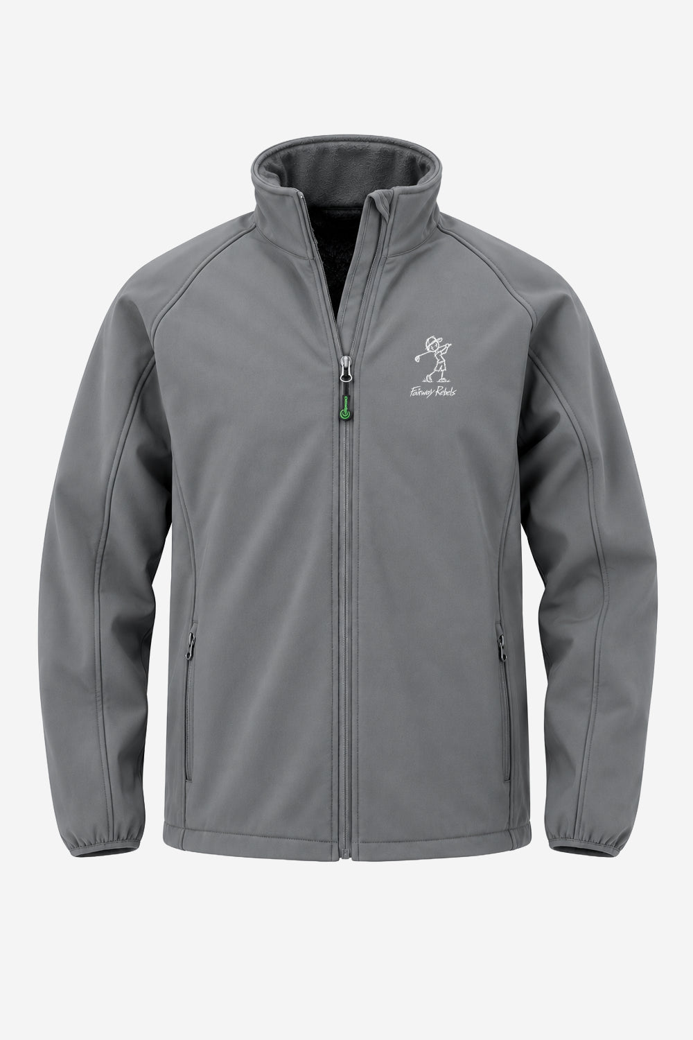 Veste de pluie enfant grise, fermeture zippée centrale et écusson poitrine