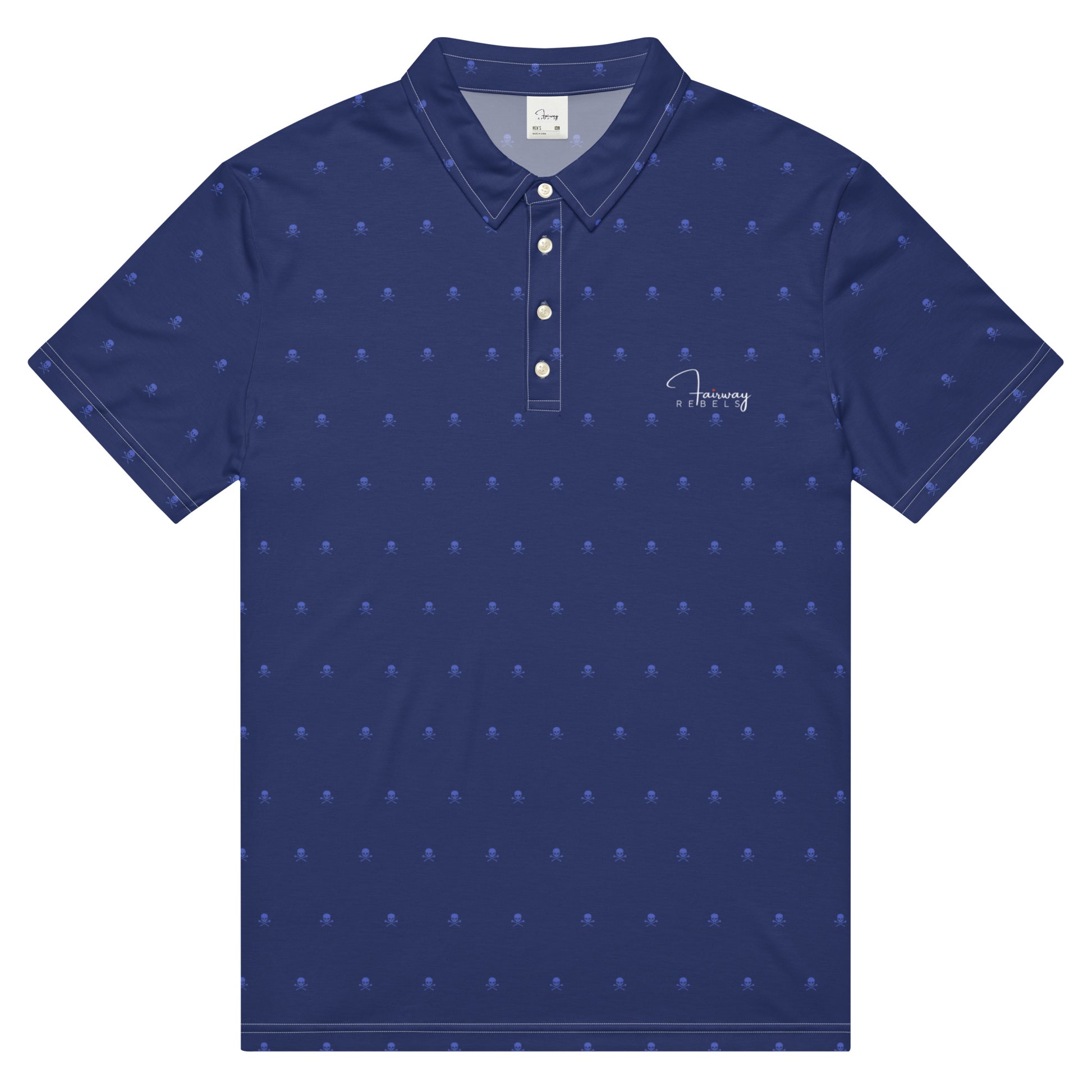 Polo Homme “Skull” Bleu Marine – Fairway Rebels - Fairway Rebels golf