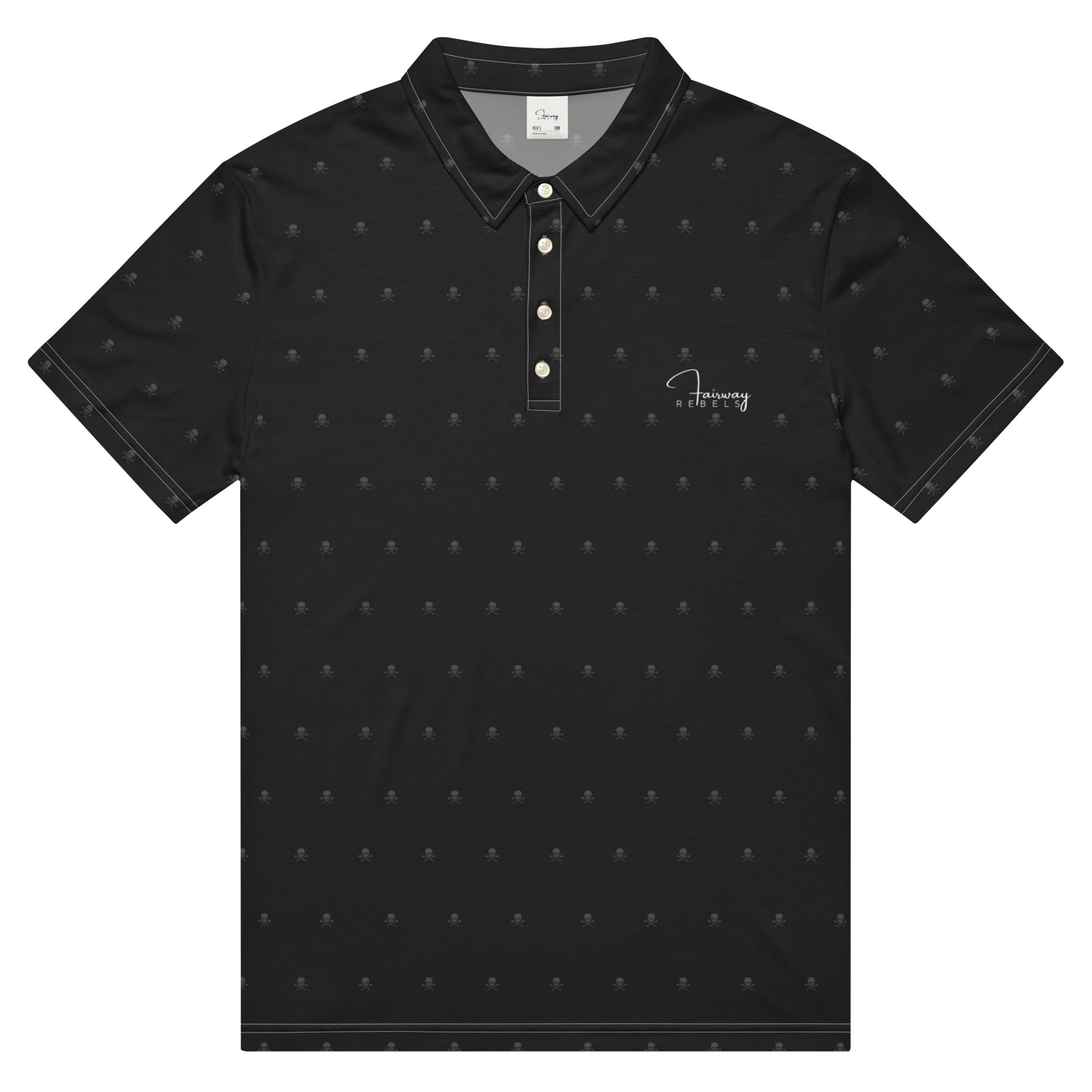 Polo Homme “Skull” Noir – Fairway Rebels - Fairway Rebels golf