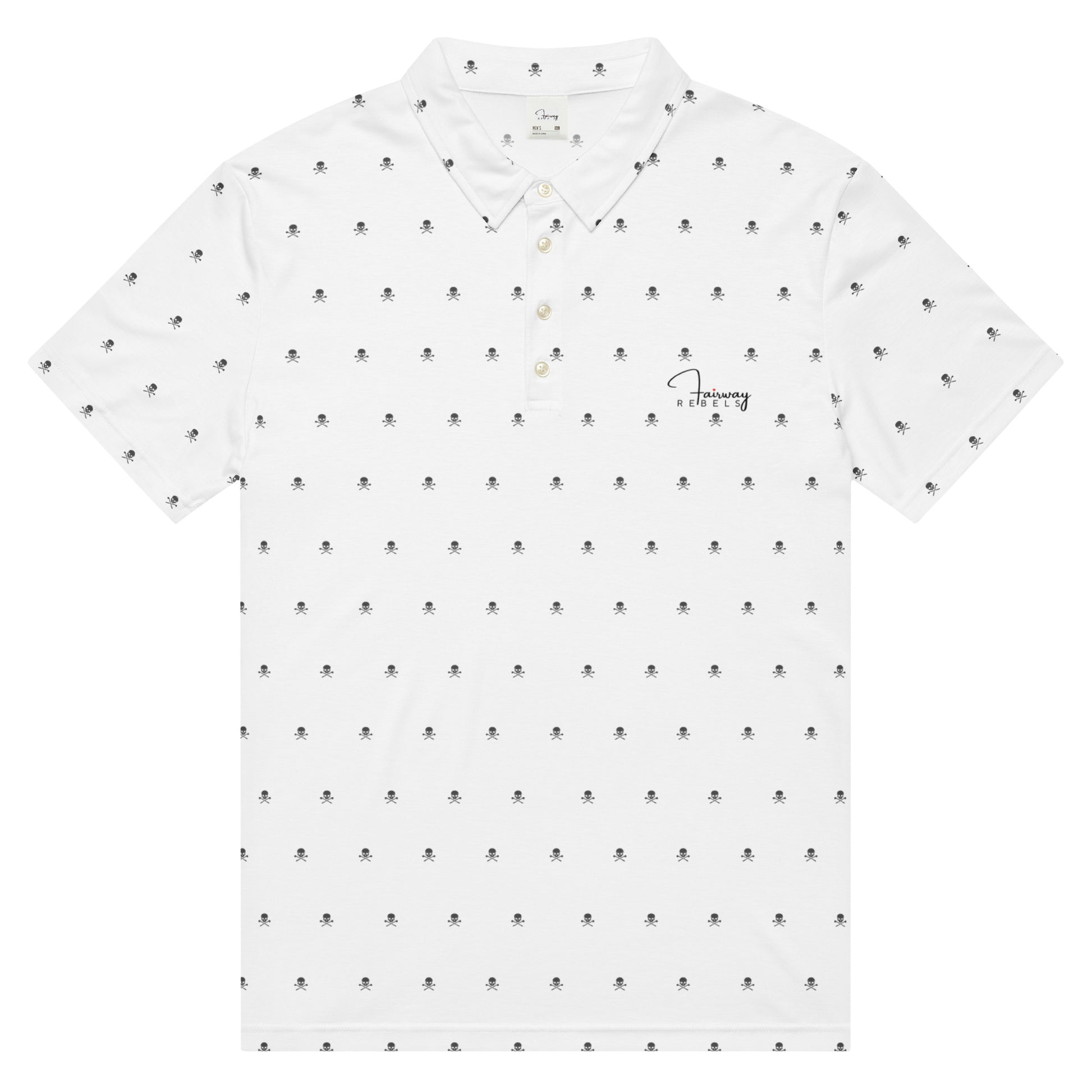 Polo Homme “Skull” Blanc – Fairway Rebels - Fairway Rebels golf