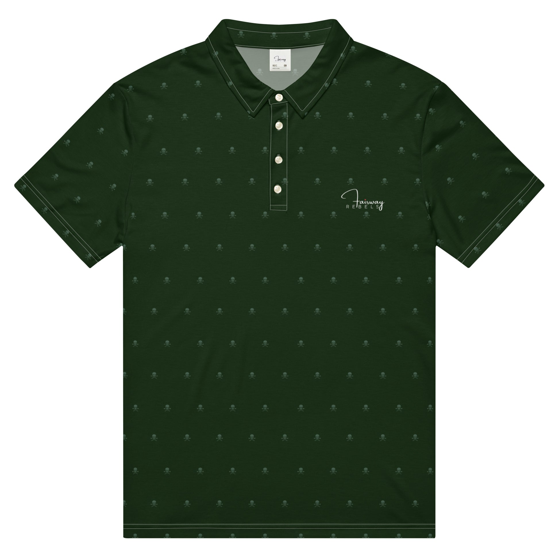 Polo Homme “Skull” Vert – Fairway Rebels - Fairway Rebels golf