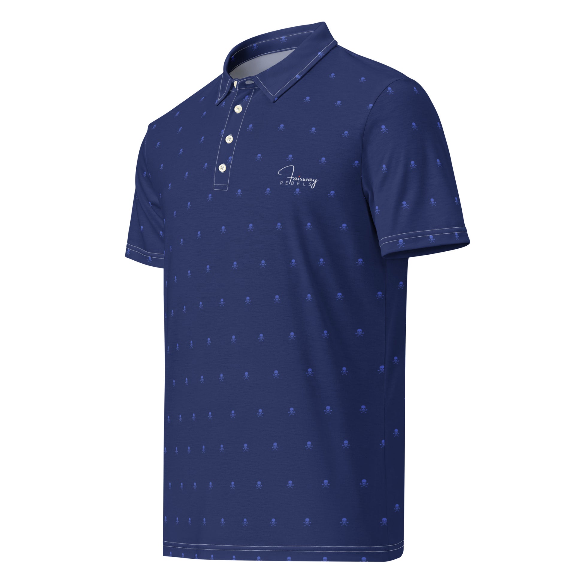 Polo Homme “Skull” Bleu Marine – Fairway Rebels - Fairway Rebels golf