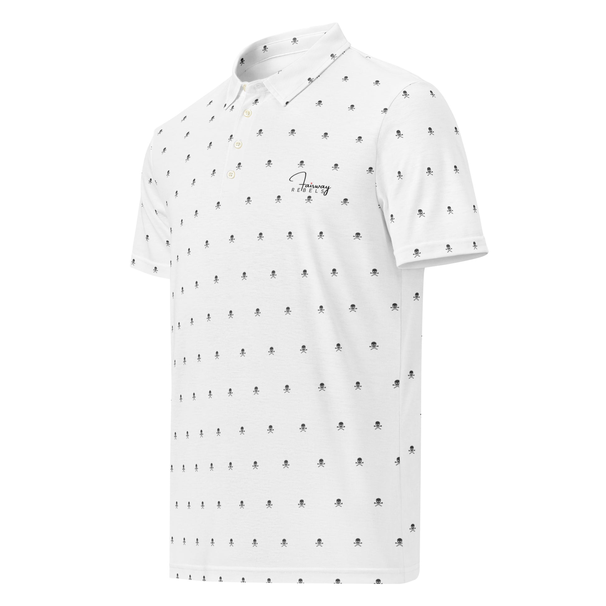 Polo Homme “Skull” Blanc – Fairway Rebels - Fairway Rebels golf