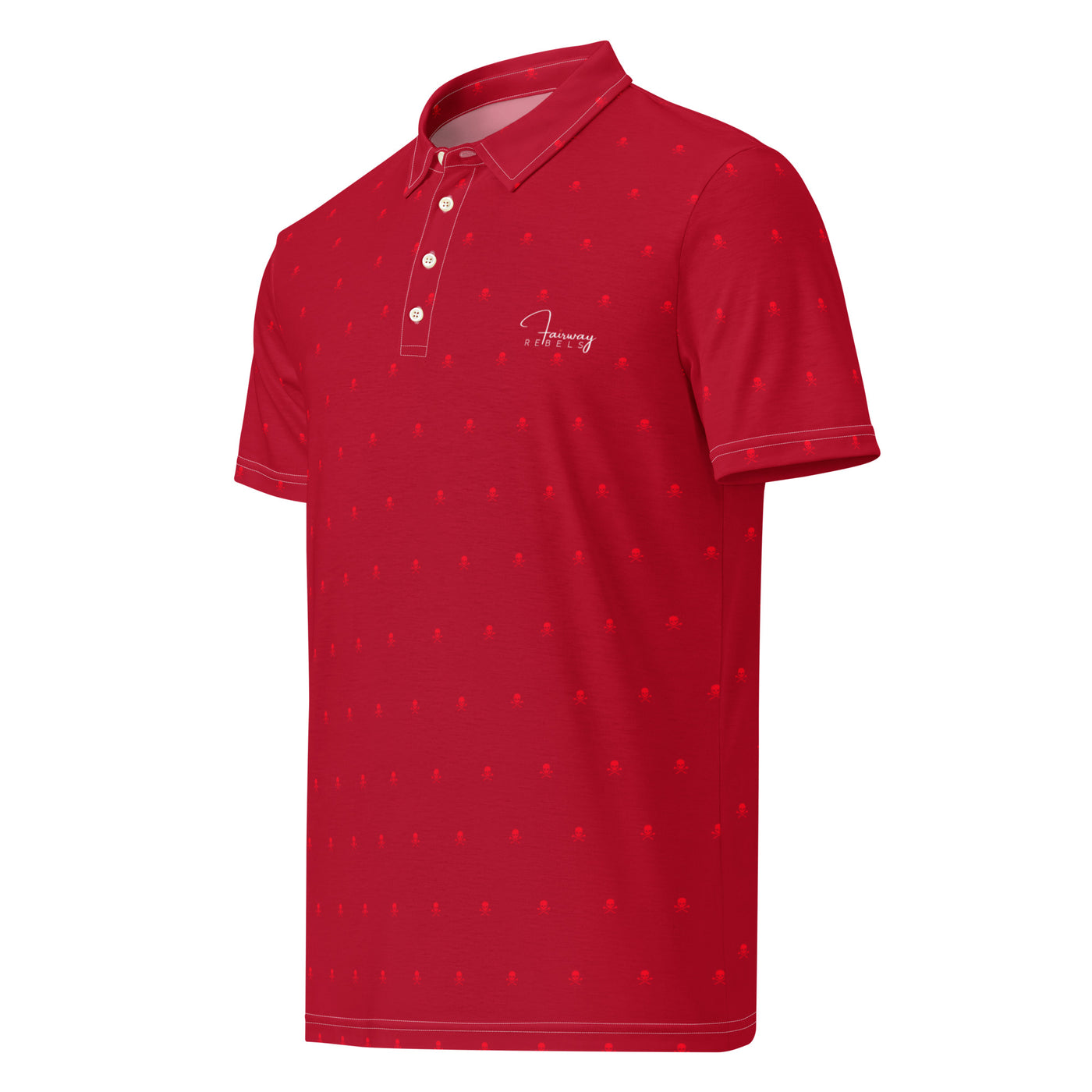 Polo Homme “Skull” Rouge – Fairway Rebels