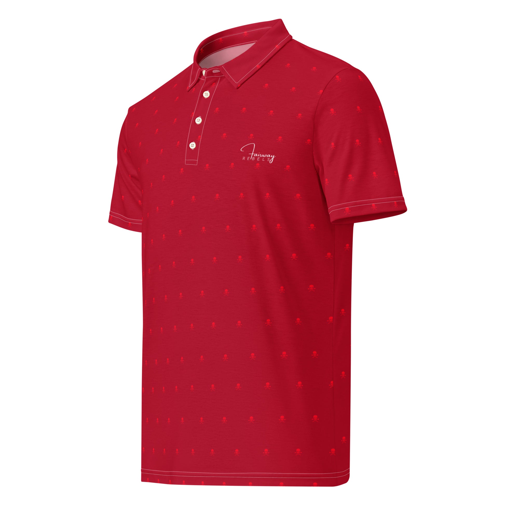 Polo Homme “Skull” Rouge – Fairway Rebels - Fairway Rebels golf