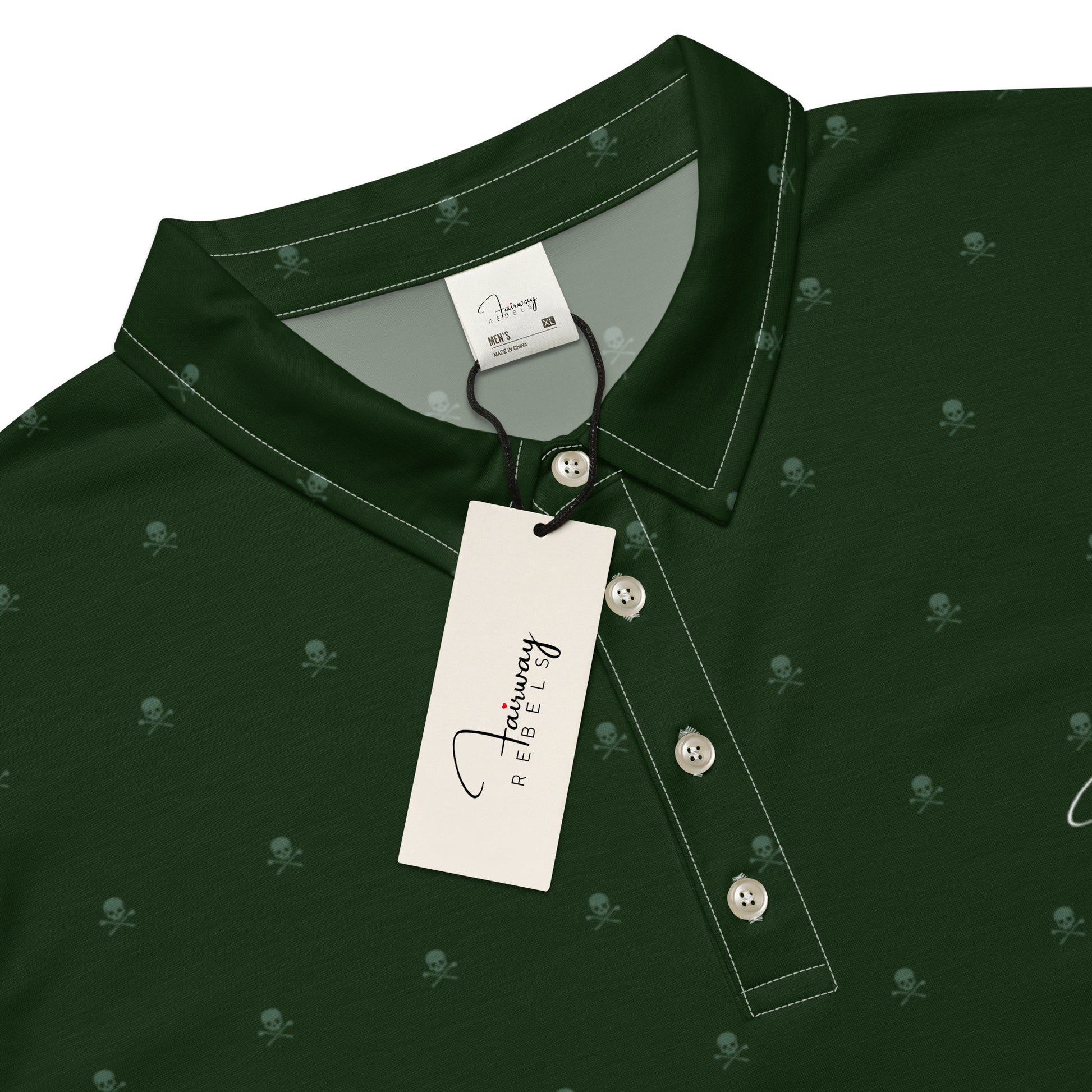 Polo Homme “Skull” Vert – Fairway Rebels - Fairway Rebels golf