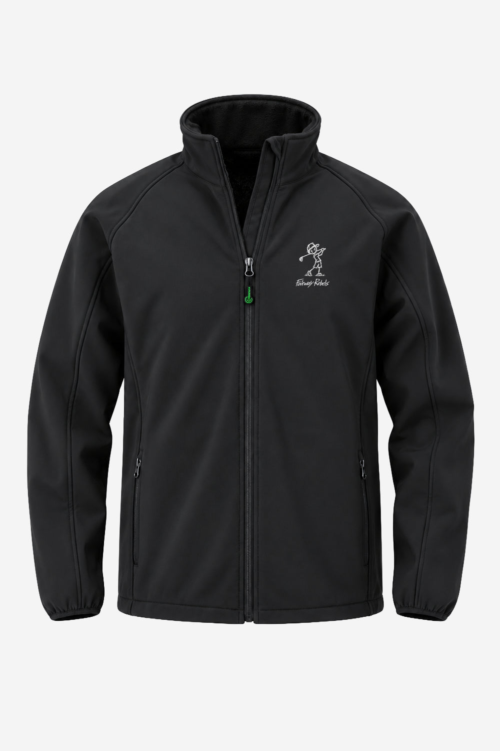 Veste de pluie fille noire, fermeture zippée et logo sur le haut
