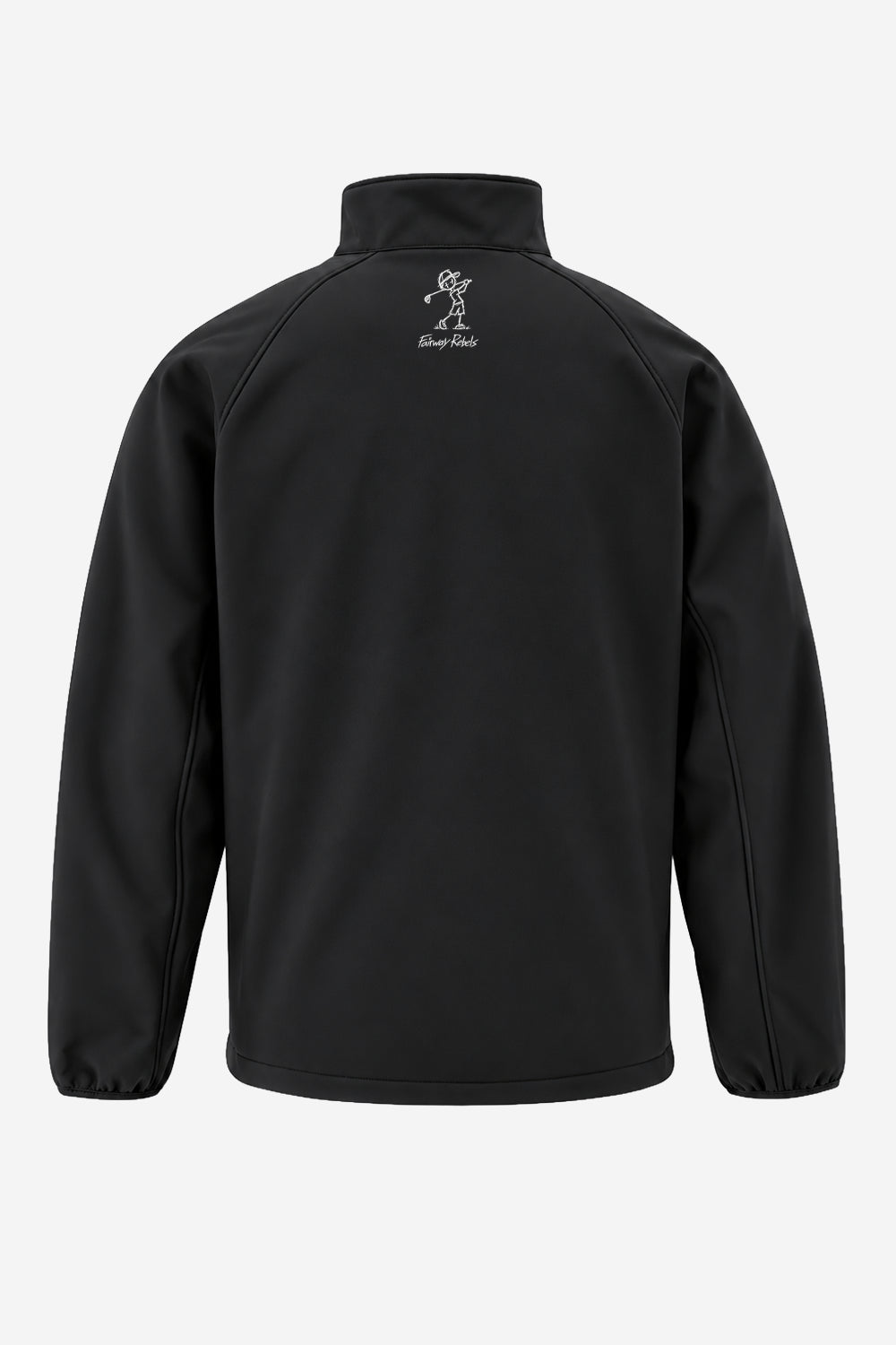 Veste de pluie fille noire, dos avec logo et épaules bouffantes