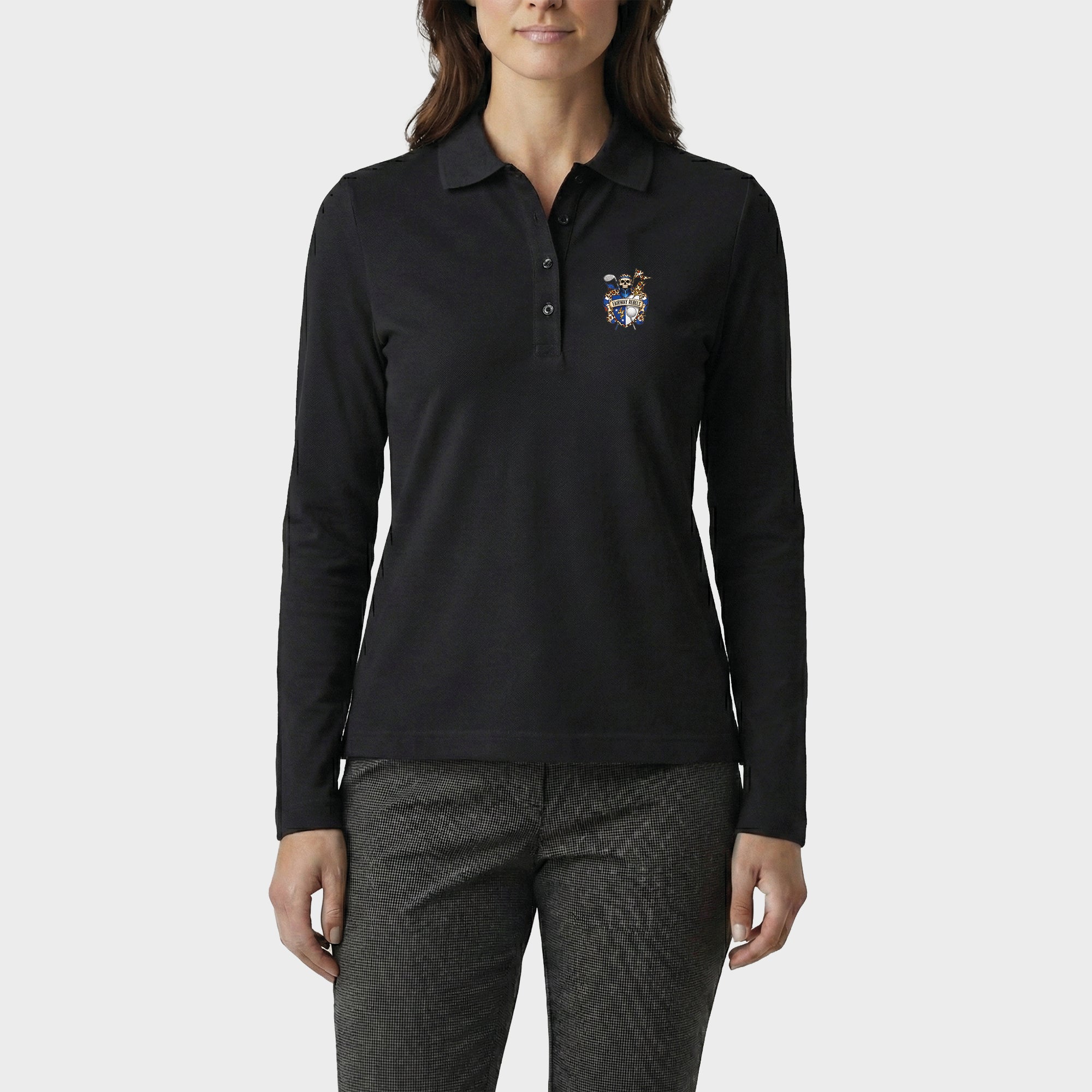 Polo golf femme Blason manches longues