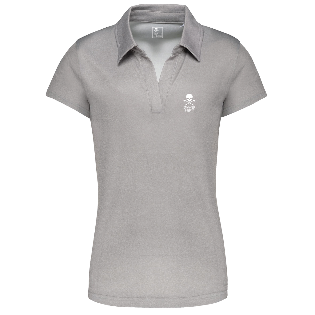 Polo Golf Technique Femme Skull Gris clair - Fairway Rebels golf