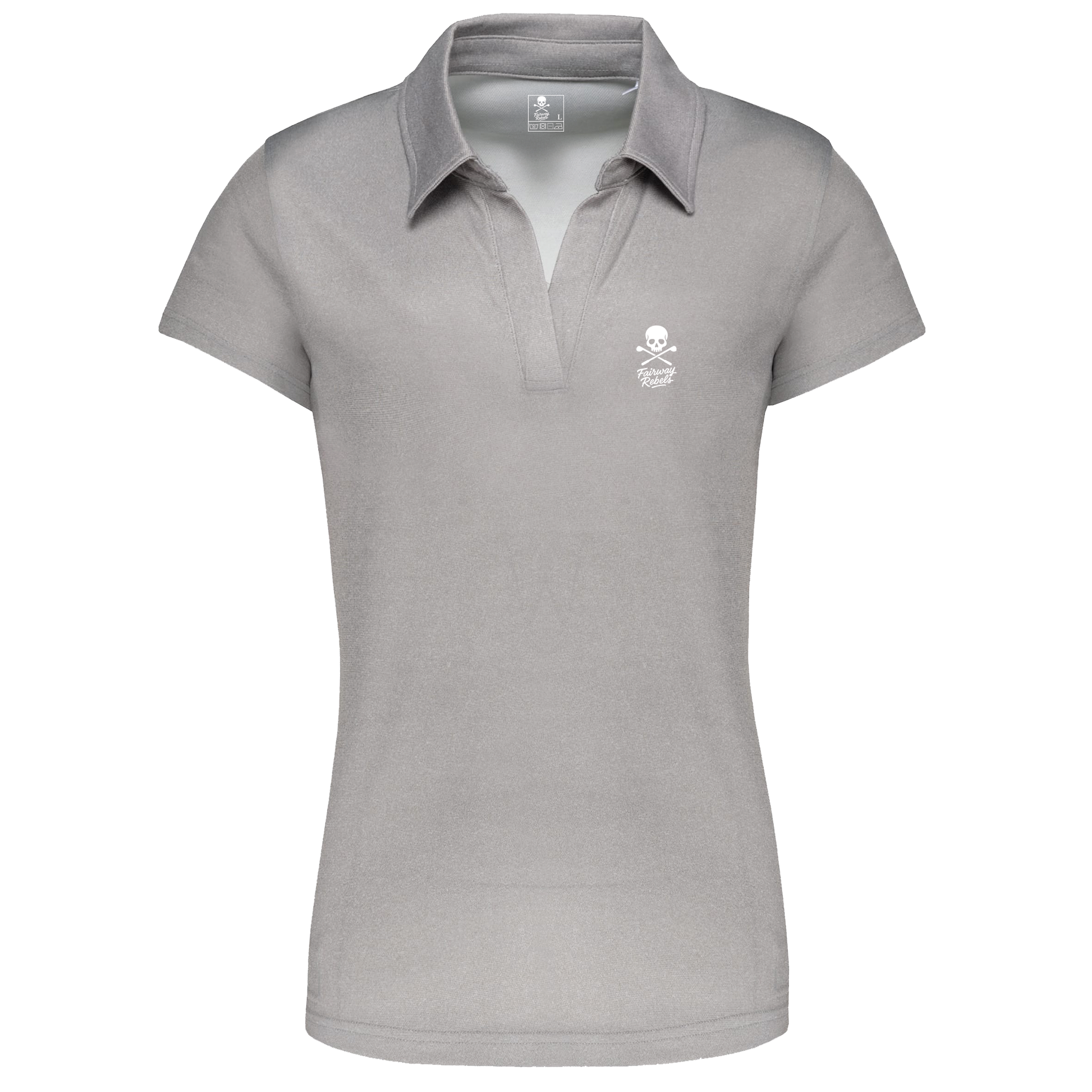 Polo Golf Technique Femme Skull Gris clair - Fairway Rebels golf