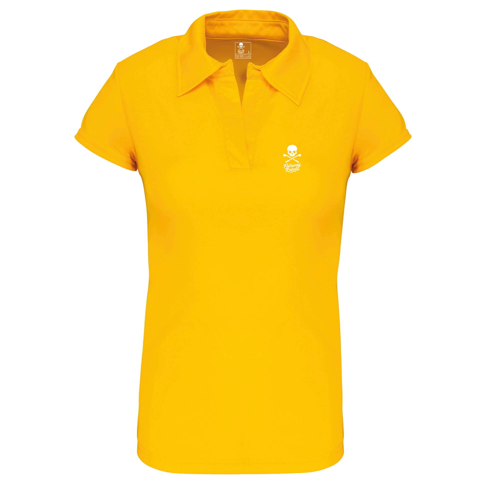 Polo Golf Technique Femme Skull Jaune - Fairway Rebels golf