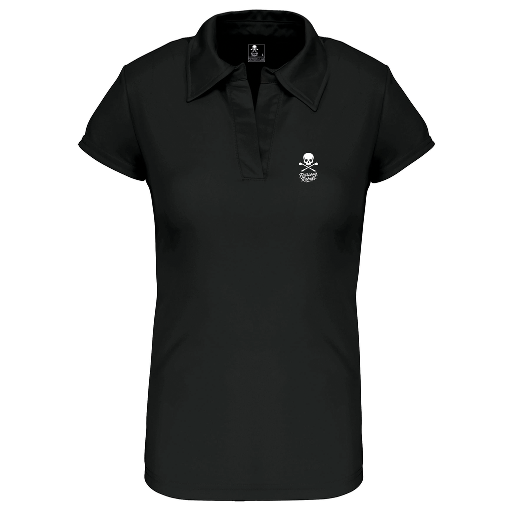 Polo Golf Technique Femme Skull Noir - Fairway Rebels golf