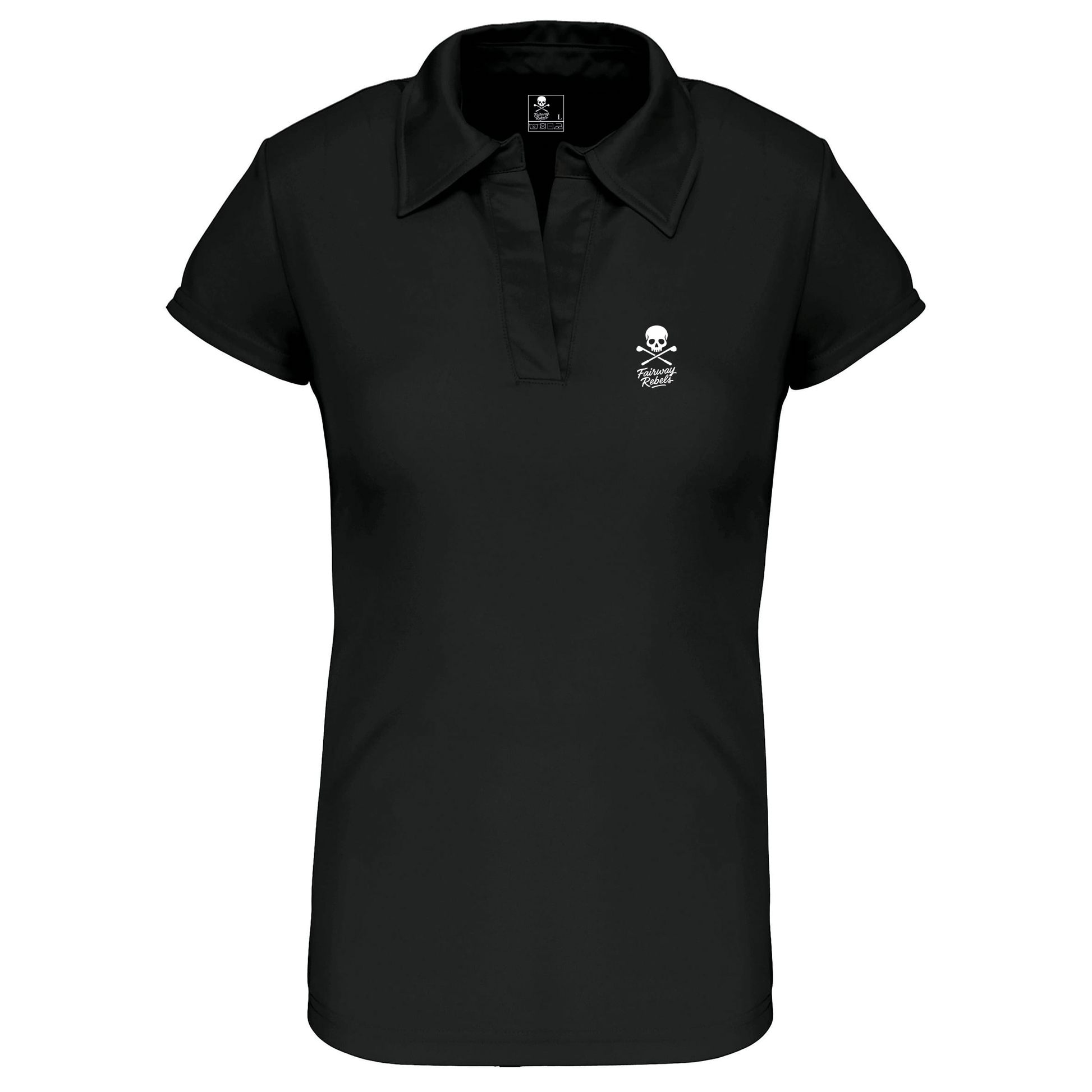 Polo Golf Technique Femme Skull Noir - Fairway Rebels golf