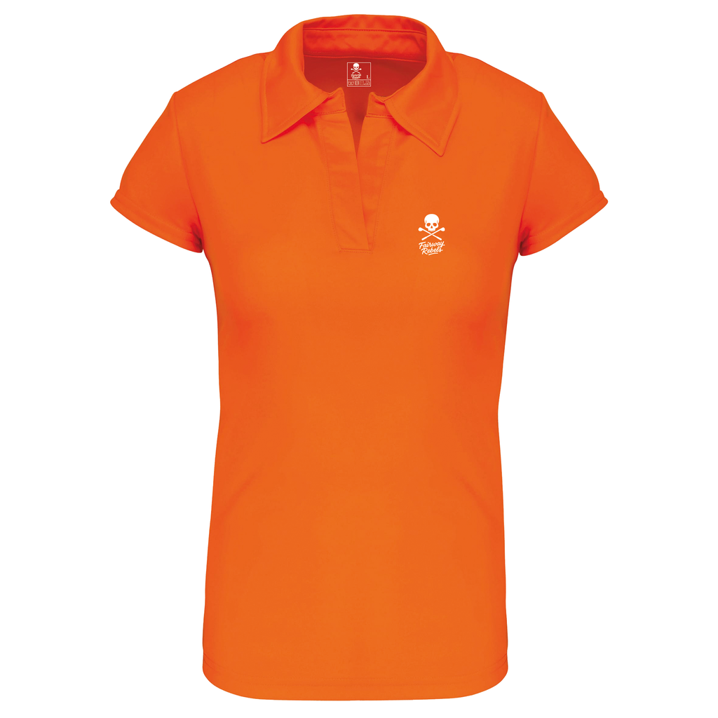 Polo Golf Technique Femme Skull Orange - Fairway Rebels golf