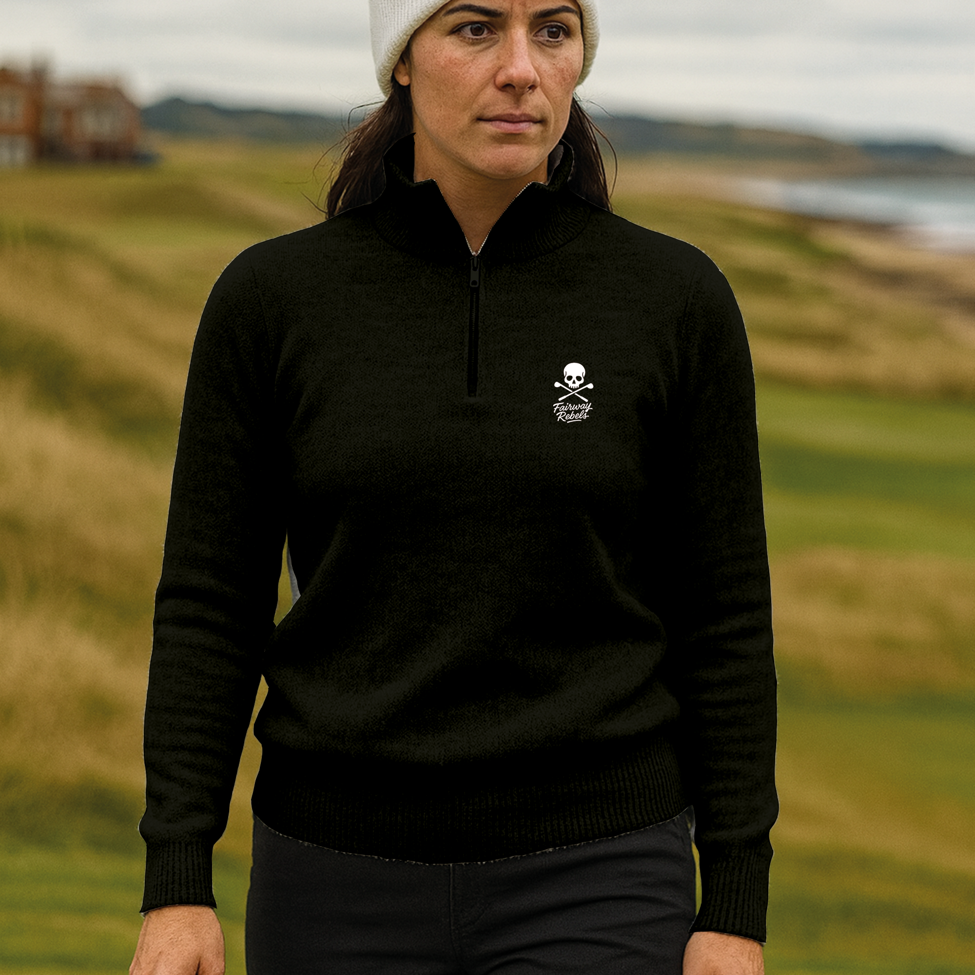 Pull 1/4 Zip Femme Noir Fairway-Rebels - Fairway Rebels golf