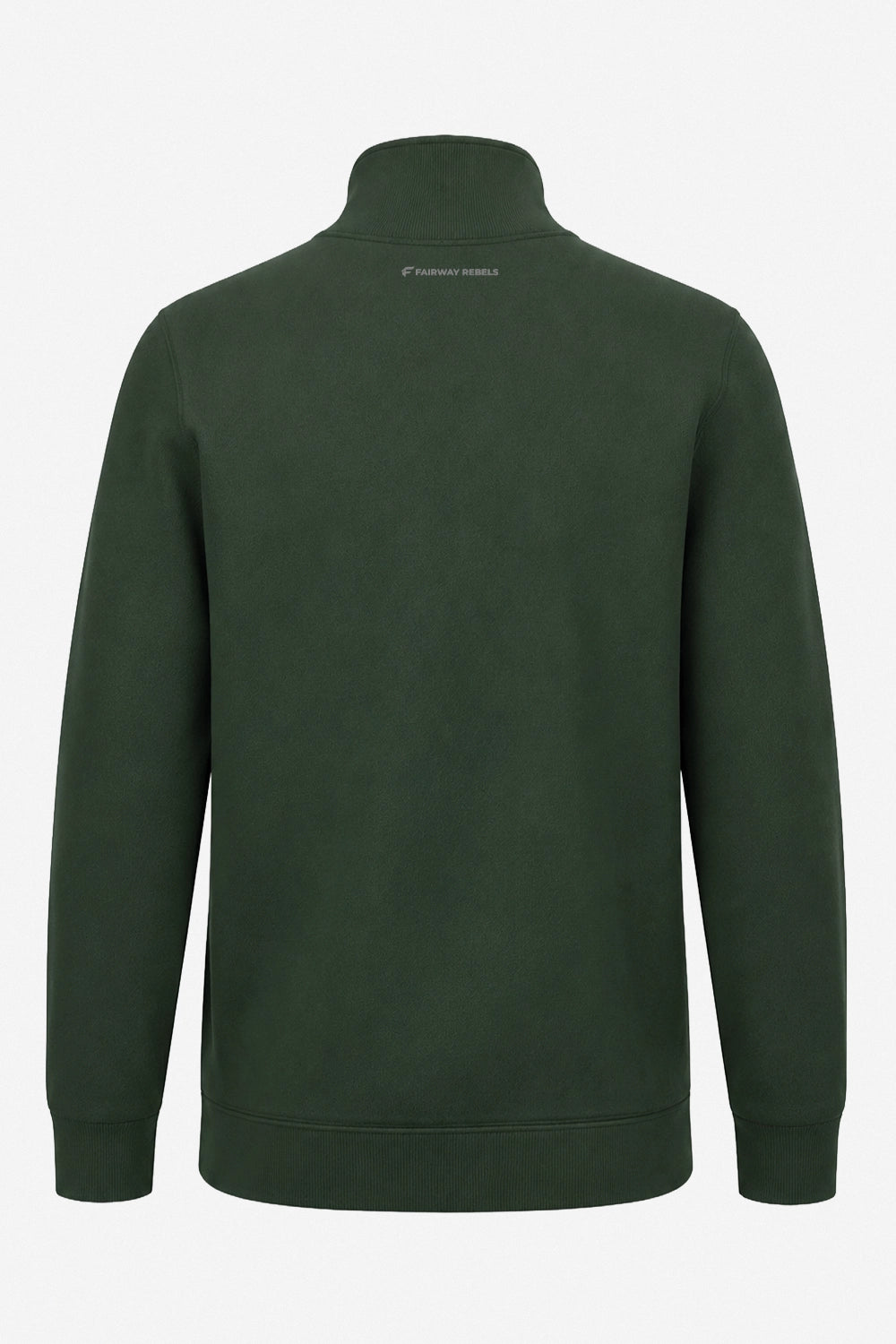 Haut sweat homme vert foncé dos, col montant et manches longues