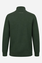 Haut sweat homme vert foncé dos, col montant et manches longues
